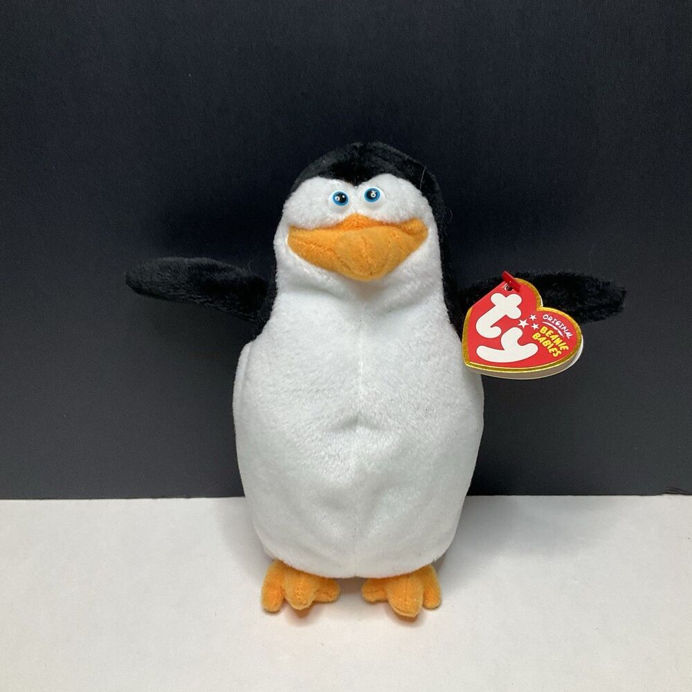Ty Beanie Baby 6” SKIPPER the Penguin MADAGASCAR EXCLUSIVE Stuffed Animal Plush